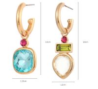 Fashion Square Water Droplets Copper Inlay Artificial Diamond Drop Earrings 1 Pair sku image 1