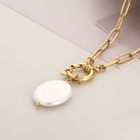 1 Piece Fashion Solid Color Shell Titanium Steel Plating Women's Pendant Necklace main image 3