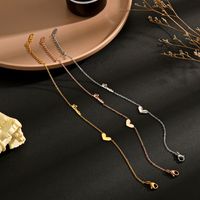 Simple Style Heart Shape Titanium Steel Inlaid Gold Bracelets 1 Piece main image 1