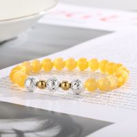 Retro Solid Color Stainless Steel Opal Beaded Bracelets 1 Piece main image 5