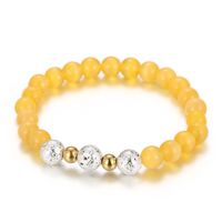 Retro Solid Color Stainless Steel Opal Beaded Bracelets 1 Piece sku image 9