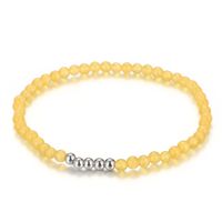 Retro Solid Color Stainless Steel Opal Beaded Bracelets 1 Piece sku image 1