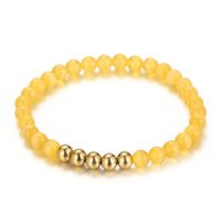 Retro Solid Color Stainless Steel Opal Beaded Bracelets 1 Piece sku image 5