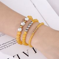 Retro Solid Color Stainless Steel Opal Beaded Bracelets 1 Piece main image 2