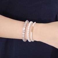Retro Solid Color Stainless Steel Opal Beaded Bracelets 1 Piece main image 4