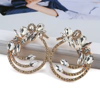 1 Pair Simple Style Water Droplets Alloy Inlay Artificial Crystal Women's Earrings main image 11