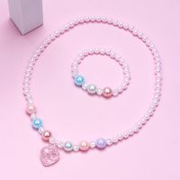 Cute Strawberry Artificial Crystal Resin Beaded Girl's Necklace sku image 1