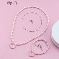 Cute Heart Shape Artificial Crystal Resin Beaded Girl's Necklace main image 2
