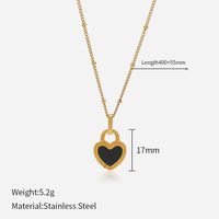 Retro Heart Shape Stainless Steel Plating Pendant Necklace 1 Piece sku image 1