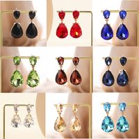 1 Pair Fashion Water Droplets Plating Glass Drop Earrings main image 1