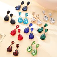 1 Pair Fashion Water Droplets Plating Glass Drop Earrings main image 6