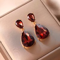 1 Pair Fashion Water Droplets Plating Glass Drop Earrings main image 3