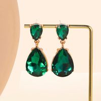 1 Pair Fashion Water Droplets Plating Glass Drop Earrings sku image 6