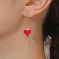 1 Pair Fashion Heart Shape Bee Butterfly Metal Plating Inlay Pearl Zircon Women's Ear Line main image 4