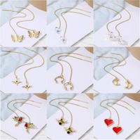 1 Pair Fashion Heart Shape Bee Butterfly Metal Plating Inlay Pearl Zircon Women's Ear Line main image 6