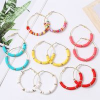 1 Pair Simple Style Classic Style Color Block Beaded Alloy Earrings main image 4