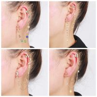 1 Pièce Mode Star Lune Forme De Cœur Alliage Placage Incruster Zircon Femmes Clips D'oreille main image 6