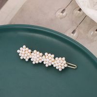 Moda Flor Aleación Enchapado Perlas Artificiales Diamantes De Imitación Pinza Para El Cabello 1 Pieza sku image 1
