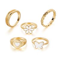 1 Set Fashion Geometric Alloy Plating Artificial Pearls Rhinestones Women's Rings sku image 1