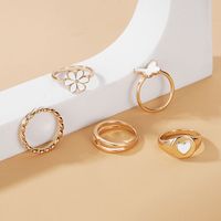 1 Set Fashion Geometric Alloy Plating Artificial Pearls Rhinestones Women's Rings main image 5