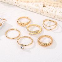 1 Set Fashion Geometric Alloy Plating Artificial Pearls Rhinestones Women's Rings main image 4