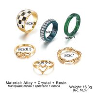 1 Piece Fashion Geometric Heart Shape Alloy Resin Women's Rings main image 5