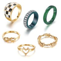 1 Piece Fashion Geometric Heart Shape Alloy Resin Women's Rings main image 4