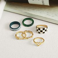 1 Piece Fashion Geometric Heart Shape Alloy Resin Women's Rings main image 2