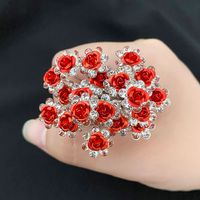 Fashion Flower Alloy Inlay Artificial Crystal Hairpin 20 Pieces main image 4