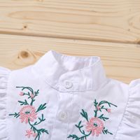 Fashion Flower Embroidery Polyester Girls Clothing Sets main image 4
