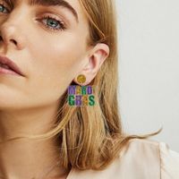 1 Pair Fashion Letter Arylic Sequins Women's Drop Earrings main image 4