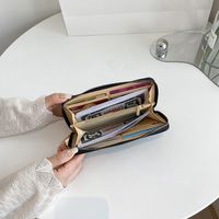 Women's Stripe Solid Color Pu Leather Zipper Wallets main image 3