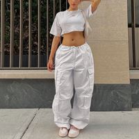 Women's Daily Streetwear Solid Color Full Length Pocket Patchwork Cargo Pants main image 4