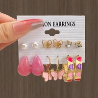 1 Set Fashion Geometric Arylic Alloy Plating Artificial Pearls Women's Drop Earrings sku image 4