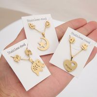 1 Piece Simple Style Star Cat Butterfly Stainless Steel Women's Jewelry Set main image 5