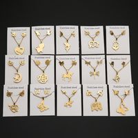 1 Piece Simple Style Star Cat Butterfly Stainless Steel Women's Jewelry Set main image 4