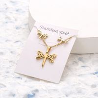 1 Piece Simple Style Star Cat Butterfly Stainless Steel Women's Jewelry Set sku image 9