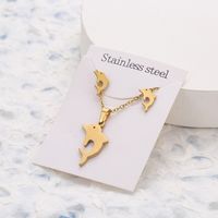 1 Piece Simple Style Star Cat Butterfly Stainless Steel Women's Jewelry Set sku image 10