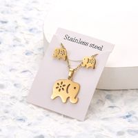 1 Piece Simple Style Star Cat Butterfly Stainless Steel Women's Jewelry Set sku image 11