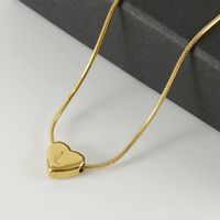 Elegant Letter Heart Shape Stainless Steel Titanium Steel Necklace main image 3