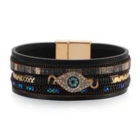 Ethnic Style Devil's Eye Pu Leather Braid Rhinestones Women's Bracelets main image 1