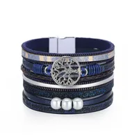 Bohemian Tree Pu Leather Alloy Braid Artificial Pearls Women's Bracelets sku image 4