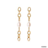 Fashion Geometric Pearl Copper Earrings 1 Pair main image 4