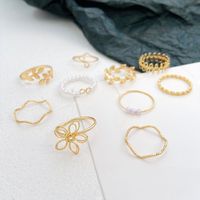 10 Pieces Simple Style Flower Alloy Hollow Out Women's Rings main image 3