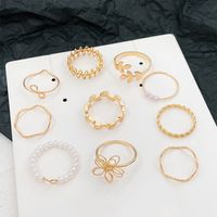 10 Pieces Simple Style Flower Alloy Hollow Out Women's Rings main image 4