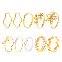 10 Pieces Simple Style Flower Alloy Hollow Out Women's Rings sku image 1