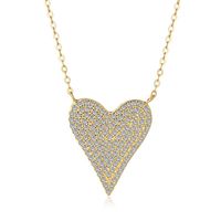 Fashion Heart Shape Silver Plating Inlay Zircon Necklace 1 Piece sku image 1