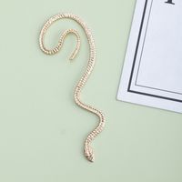 Wholesale Jewelry Fashion Snake Metal Artificial Diamond Plating Inlay Ear Clips sku image 1