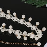 Sweet Flower Artificial Pearl Alloy Women's Chain Belts 1 Piece sku image 2