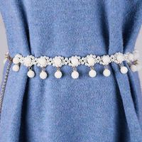 Sweet Flower Artificial Pearl Alloy Women's Chain Belts 1 Piece sku image 3